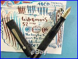 Waterman 52 Flex Needle Point 14K Nib Fountain Pen Fine FLexible Nib vtg BCHR
