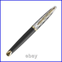 Waterman Carene Deluxe Fountain Pen in Black Lacquer 18K Gold Fine Point -NEW