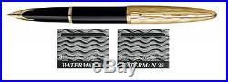 Waterman Carene Fountain Pen Essential Black & Gold Fine Point S0909750 New
