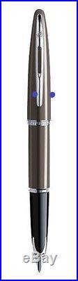 Waterman Carene Fountain Pen Frosty Brown Chrome Trim Fine Point #1751020