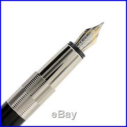 Waterman Elegance Black Silver Trim Fountain Pen Fine Point