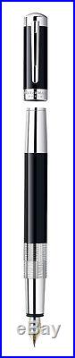 Waterman Elegance Black & Silver Trim Fountain Pen Fine Point Nib New In Box