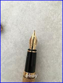 Waterman Etalon Gold Fountain Pen 18K Gold Nib Fine Point