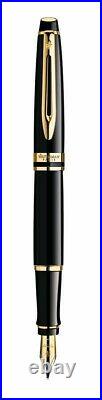 Waterman Expert 3 Fountain Pen Fine Pt Black Lacquer & Gold New In Box