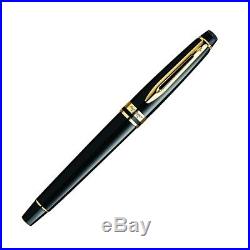 Waterman Expert Fountain Pen Black Gold Trim Fine Point S0951640 New in Box