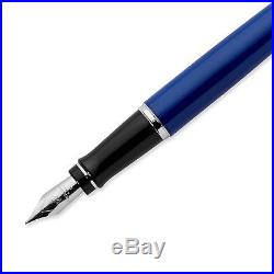 Waterman Expert Fountain Pen Blue Obsession Chrome Trim Fine Point 1904580