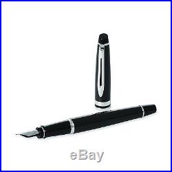 Waterman Expert Fountain Pen Dark Brown Chrome Trim Fine Point S0952220 New