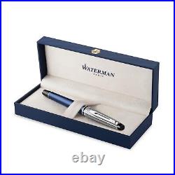 Waterman Fountain Pen Expert Deluxe Metallic Blue CT Fine Point 2187503