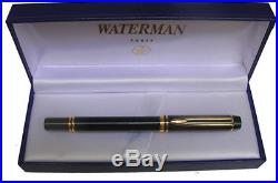 Waterman Le Man 100 Black Fountain Pen 18k Gold Fine Point 30 Globe New In Box