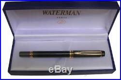 Waterman Le Man 100 Black Fountain Pen 18k Gold Fine Point New In Box