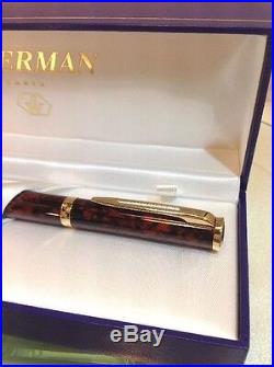 Waterman Preface Brown Marble GT Fountain Pen Fine Point 18K Gold Nib New NOS