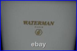 Waterman Slim Black Fountain Pen Fine Point Gold Trim Paris Blue Cartridges