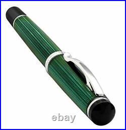 Xezo Incognito Rollerball Pen Fine Point. Forest Green Color with Pure Platin