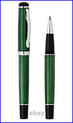 Xezo Incognito Rollerball Pen, Fine Point. Forest Green Color with Pure Platinum