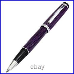 Xezo Incognito Rollerball Pen Fine Point. Purple Layered Lacquer with Pure Pl