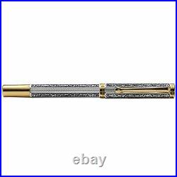 Xezo LEGIONNAIRE F-2 18-Karat Gold Platinum Plated Fine-Point Fountain Pen. A