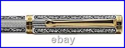 Xezo LEGIONNAIRE F-2 18-Karat Gold Platinum Plated Fine-Point Fountain Pen. A
