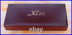 Xezo Maestro Black/White MOP 18K Gold Fine Nib Fountain Pen, Platinum Plated. LE