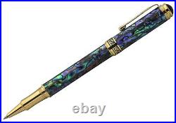 Xezo Maestro Fine Point Rollerball Pen, Iridescent Paua Sea Shell with 18 Kar