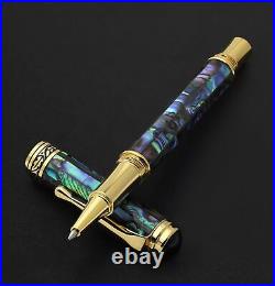 Xezo Maestro Fine Point Rollerball Pen, Iridescent Paua Sea Shell with 18 Kar