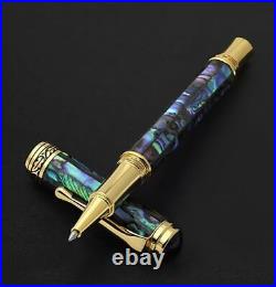 Xezo Maestro Fine Point Rollerball Pen, Iridescent Paua Sea Shell with 18 Kar