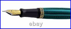 Fine Point 18k Gold Pltd Xezo Maestro LeGrand Dioptase Blue-Green Fountain Pen 
