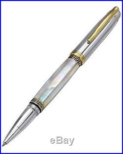 Xezo Maestro Mother of Pearl, 18K Gold Fine Point Handcrafted Rollerball Pen