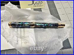 Xezo Maestro Natural Abalone Sea Shell Rollerball Pen, Fine Point. 18k Gold Pl