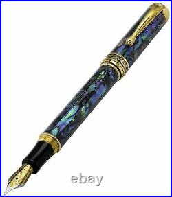 Xezo Maestro Natural Sea Shell Fountain Pen, Fine Point. 18k Gold. SHOWROOM