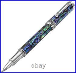 Xezo Maestro Rollerball Pen, Fine Point. Natural Abalone Sea Shell Inlay with