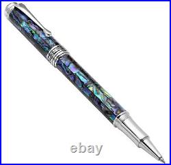 Xezo Maestro Rollerball Pen, Fine Point. Natural Abalone Sea Shell Inlay with