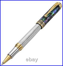 Xezo Maestro Rollerball Pen, Fine Point. Solid 925 Sterling Silver with Blue