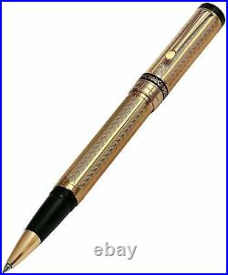 Xezo Tribune Gold Rollerball Pen, Fine Point. 18k Gold Plated. Limited Edition